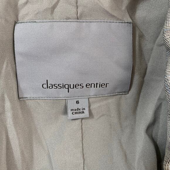 Classiques Entier Size 6 Wool Blend Stitched Blazer Jacket Gray Office Career - Picture 9 of 10